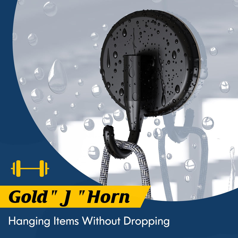 Suction Cup Hooks for Shower, Shower Hooks for Inside Shower,Mounting on Glass Shower Doors, Tile, Mirrors, Metals,Hooks for Hanging Towels, Robe, Loofah, Jackets-Black(2 Pack) 2pcs Black