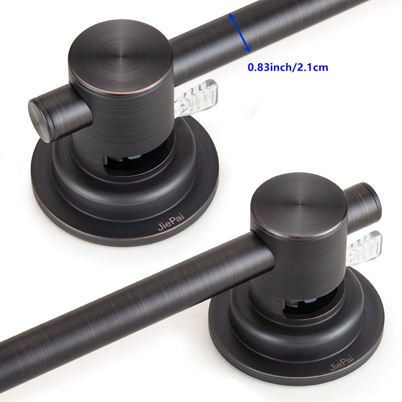 JiePai 16 inch Vacuum Suction Cup Towel Bar,Removeable Shower Mat Rod Shower Door Adhesive Towel Bar Suction Towel Rack (Oil Rubbed Bronze, 16inch) Oil Rubbed Bronze
