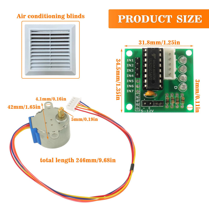 5pcs 5-Wire 4-Phase by 28BYJ-48 Stepper Motor, with 5 pcs ULN2003 5V Chip Stepper Motor Driver Board, Motor Cable Kit for Arduino PI PIC Raspberry Pi