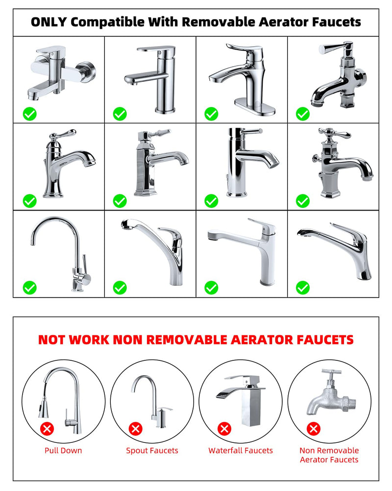 Hibbent 18 Pieces Faucet Adapter Kit, Brass Aerator Adapter Set for Faucet Tap with Removable Aerator to Connect Garden Hose, Adapter for Faucet Sink - Male/Female, Chrome