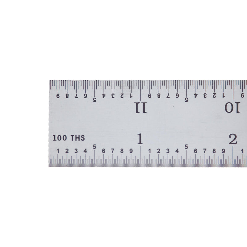 PEC Tools 12" Rigid Metal Rule, Designed for High-Accuracy Industrial Environments, Made in USA Carbon Steel-Rigid 12"