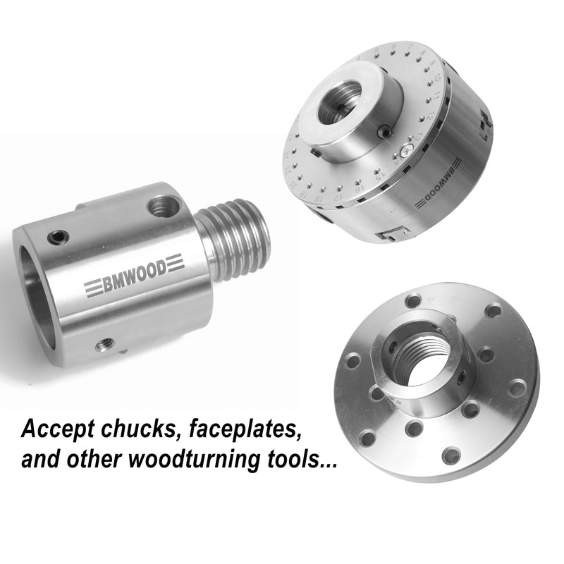 M33X3.5 Female to 1-1/4" x 8TPI Male Thread Adaptor, Woodworking Lathe Headstock Spindle Adaptor with Two Nylon Washers. M33X3.5 Female to 1-1/4" x 8TPI Male