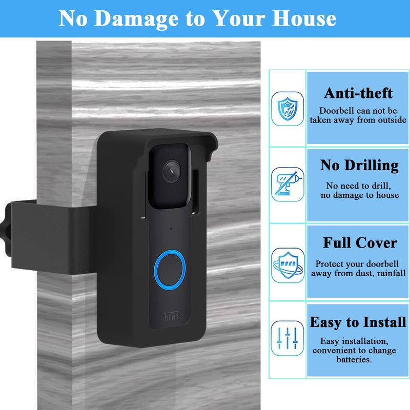 Anti-Theft Blink Doorbell Mount, No-Drill Mounting Bracket Cover for Video Doorbell, Anti-Theft Video Doorbell Mount Compatible with Most Video Doorbells, Fit for Home Apartments Office Businesses No Drill Needed