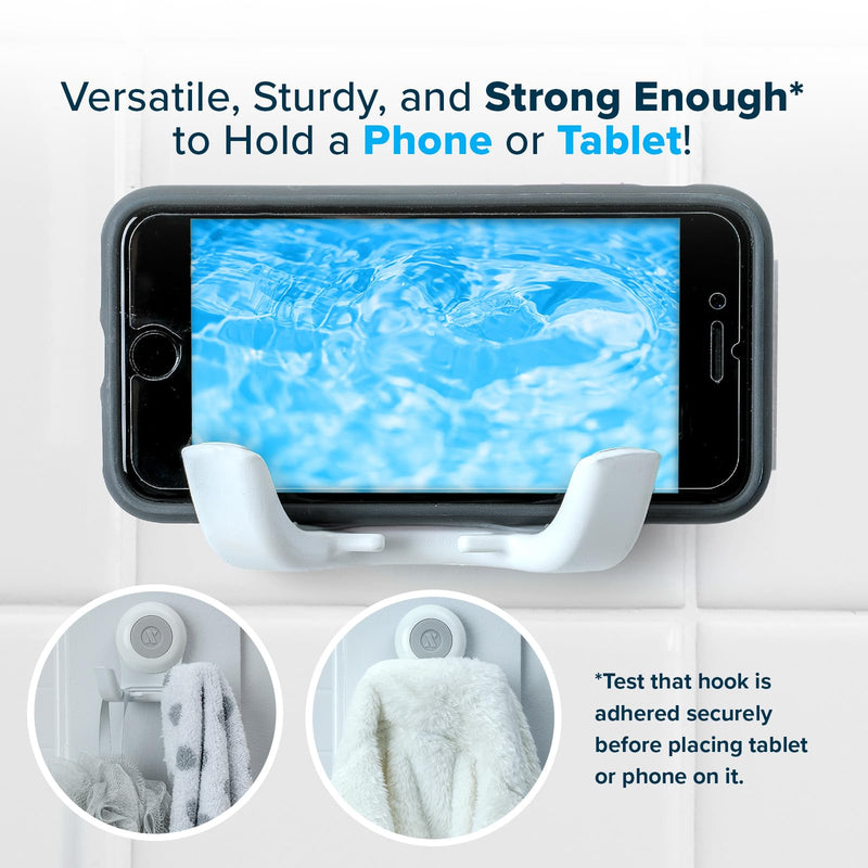SlipX Solutions Patented On The Dot Power Lock Suction Cup Hook, Razor Holder & Phone Cradle (Perfect for Shower & Mirror, Holds 11 lbs), No-Drilling, No Tools, Rust-Proof, Waterproof, Removeable 1