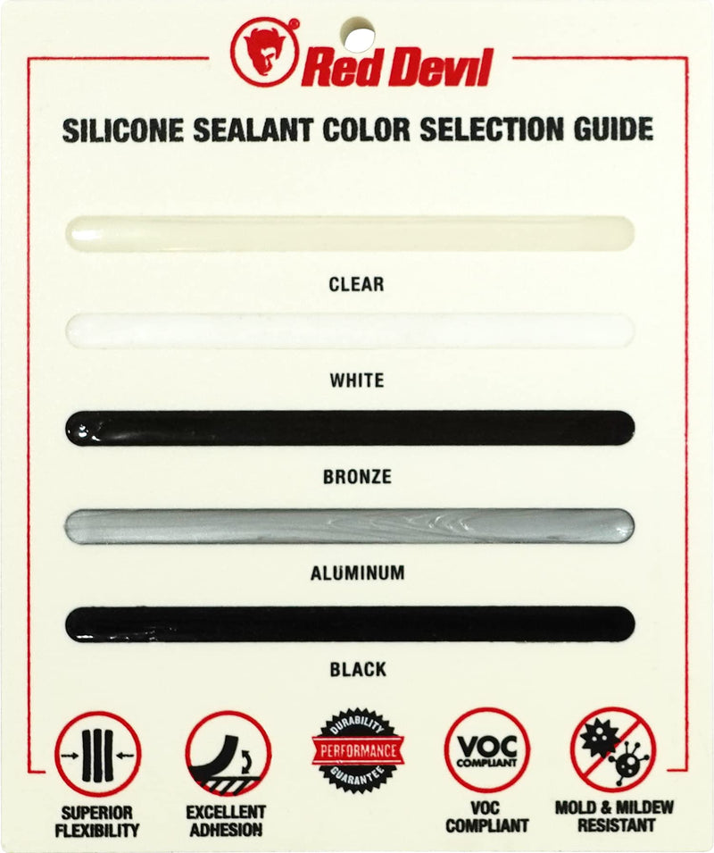 Red Devil 081660 100% Silicone Architectural Grade RTV Sealant, A Water-Resistant Adhesive for Interior and Exterior Use, 10.1 oz. Tube, Black, 1-Pack Pack of 1