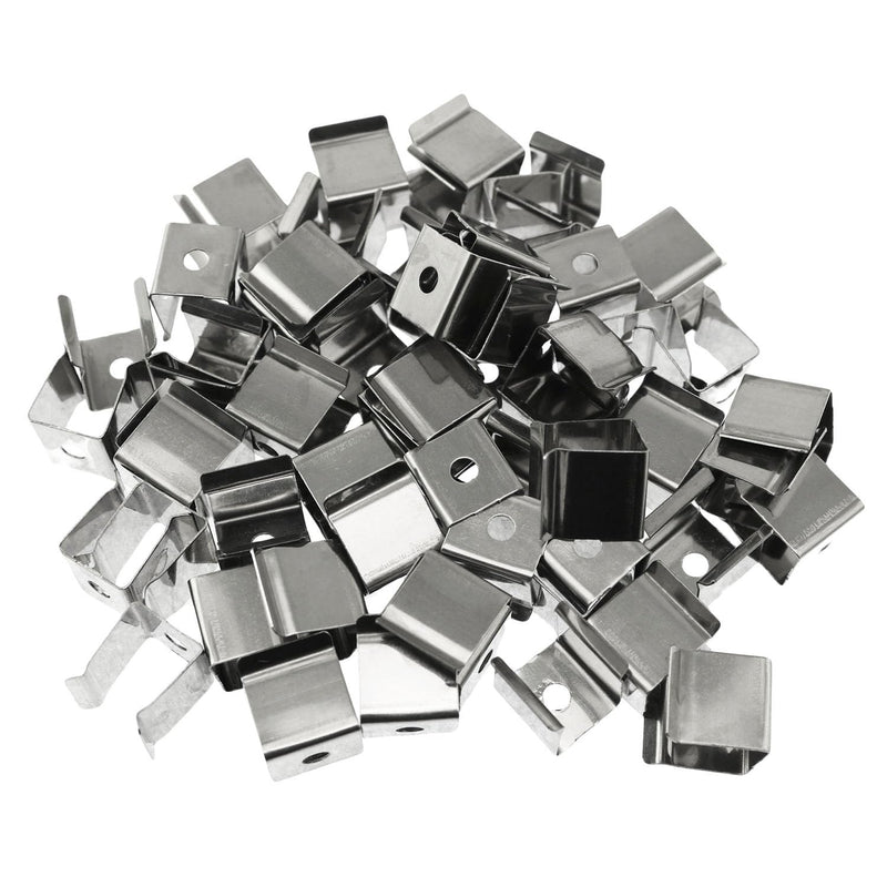 60PCS Stainless Steel Light Strip Fixing Clips with Screws LED Light Strip Mounting Bracket Line Lights Rope Lights Cabinet Lights Fixing Clamps for Residential Garden Path Stores Offices