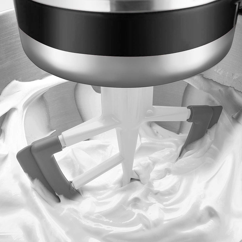 Flex Edge Beater,Mixer Accessory,Attachments For Mixer,Fits Tilt-Head Stand Mixer Bowls For 4.5-5 Quart Bowls,Beater With Silicone Edges,White Grey
