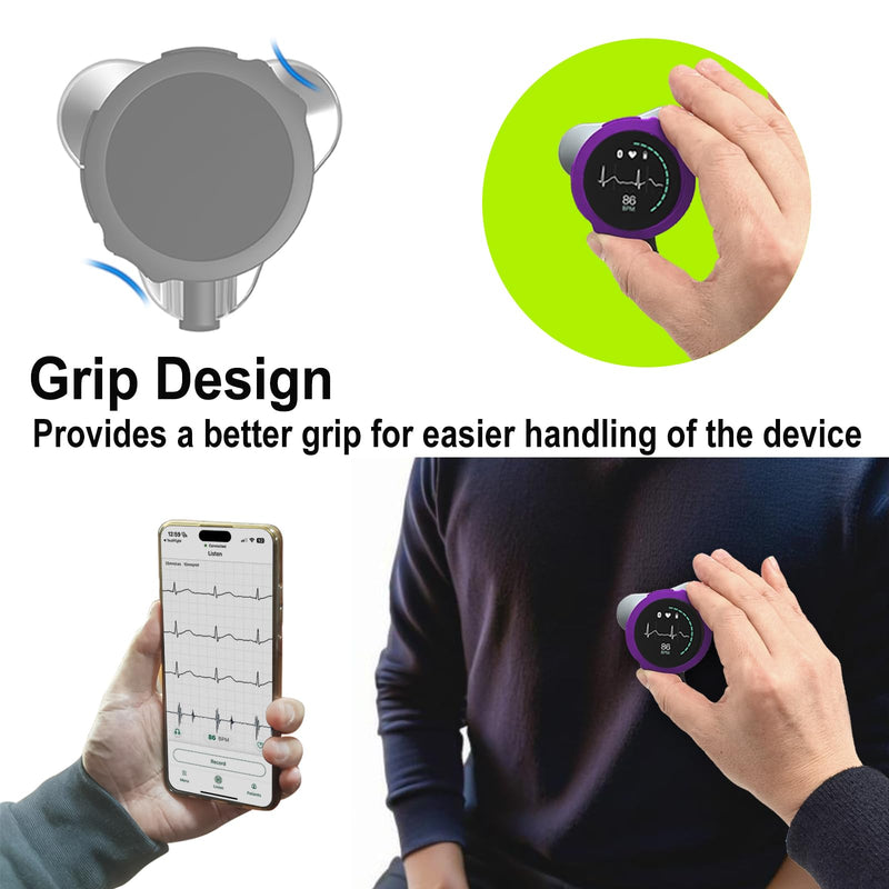 3 Pack Silicone Protective Cover and 6 Pack Ear Tips Replacement Accessories for EKO CORE 500™ Digital Stethoscope, Dustproof Plug Design Prevents Dust from Entering The Device's Interface (Purple) Lavender purple series