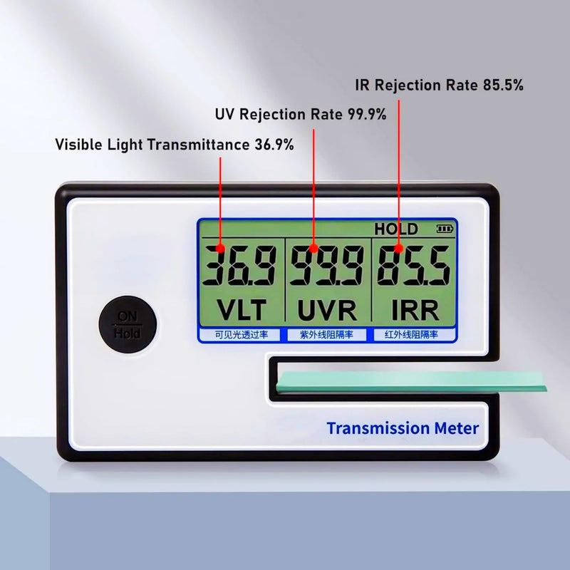 StrongBerry Professional 3-in-1 Solar Meter - Portable Window Tint Meter for Cars, Tests UV (365nm), IR (950nm) & VL (550nm) Rejection on Film, Glass & Auto Tint