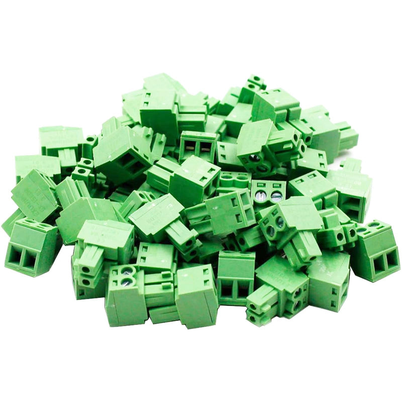 20 pcs 2 Pin KF2EDG 3.81mm/0.15" Pitch Pluggable PCB Angle Screw Terminal Block Plug Connector Socket Panel Mount DIY 20 pcs 2 Pin