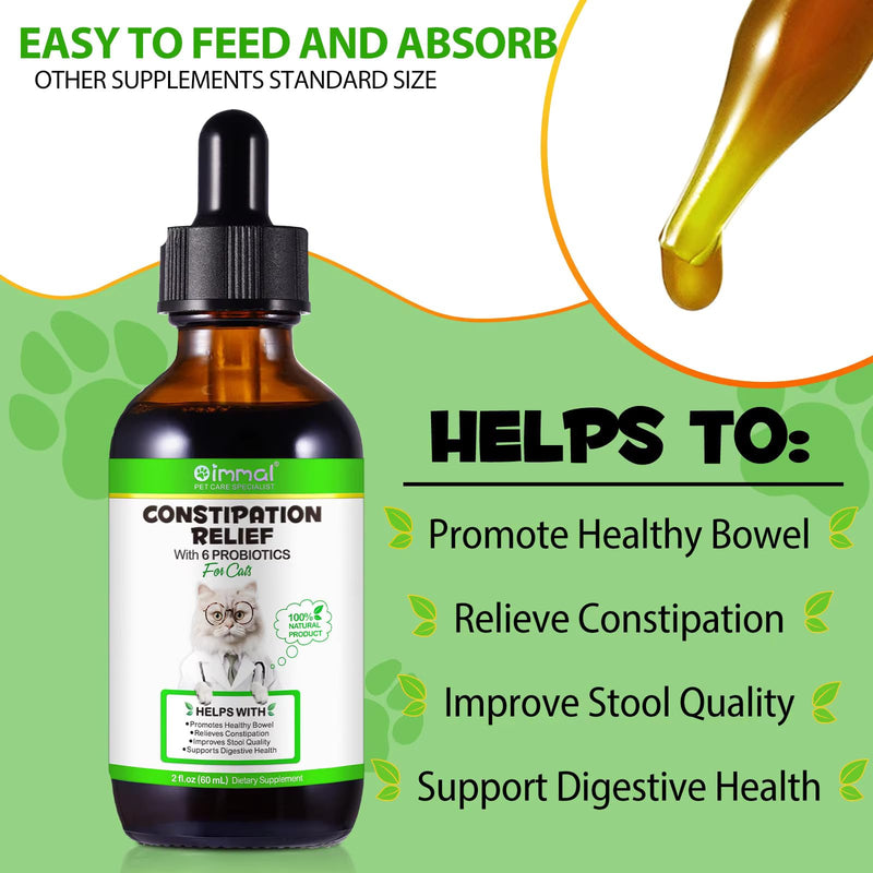 Gentle Constipation Relief for Cats and Kittens – Probiotic Gut and Immune Support for Felines - Natural Herbal Health Supplement Cat Laxative Stool Softener - 2 oz - PawsPlanet Australia