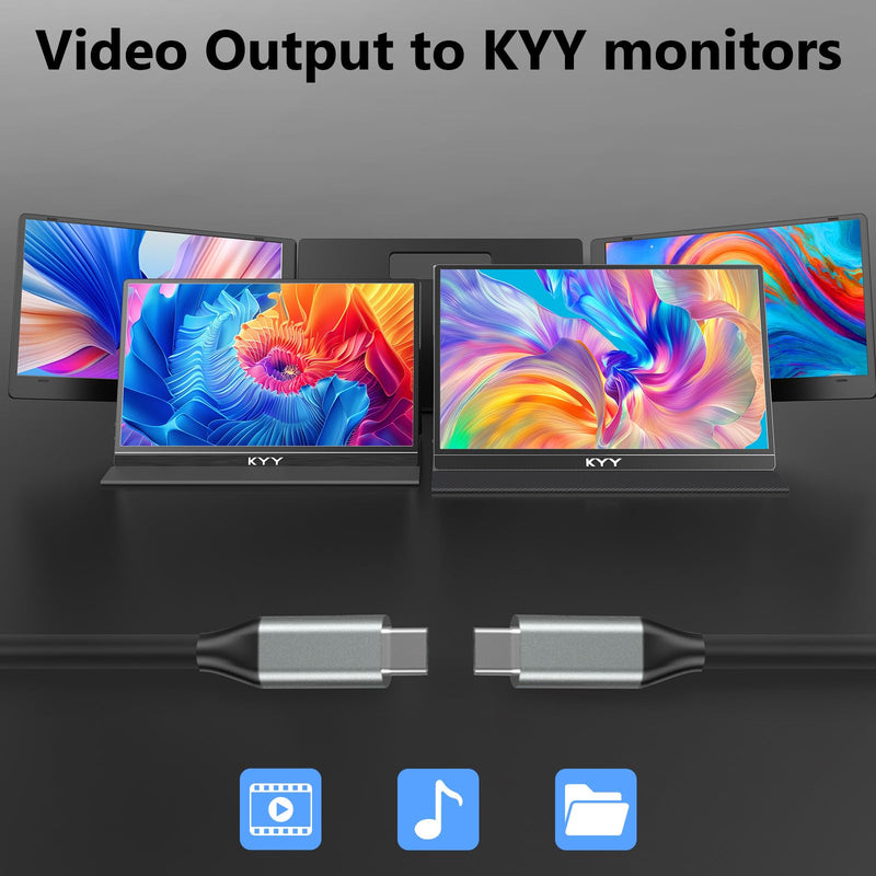 KYY USB C to USB C 3.1 Gen 2 Cable 10Gbps Data Transfer, 4K Video Output Monitor Cable 100W PD Fast Charging