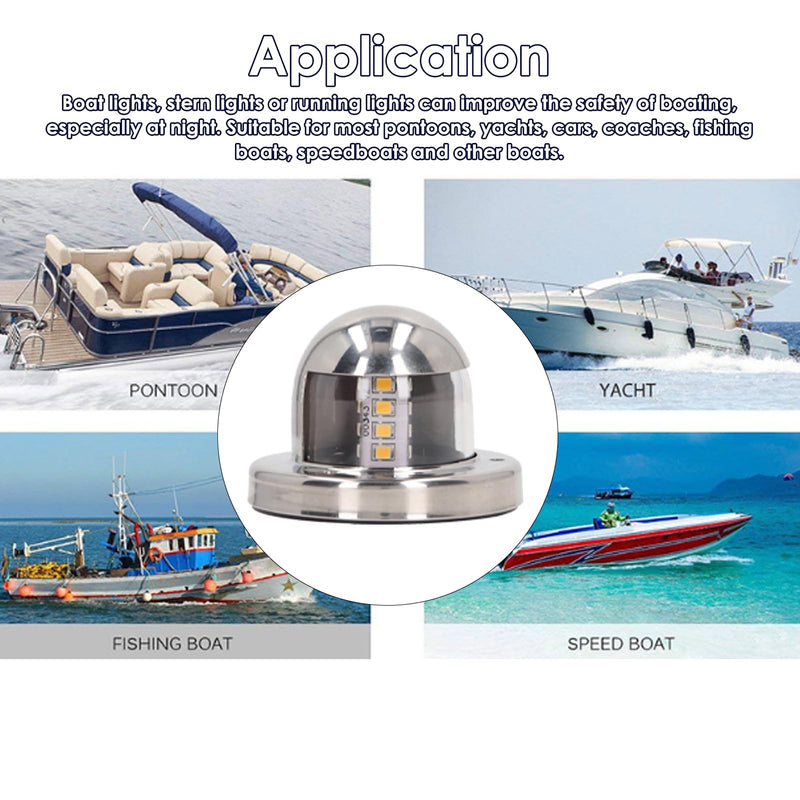 Walfront LED Stern Light for Boats IP66 Marine Navigation Light 2NM Visibility 12V DC Stainless Steel for Yachts Pontoon up to 39.4ft (12m) for Sailboats
