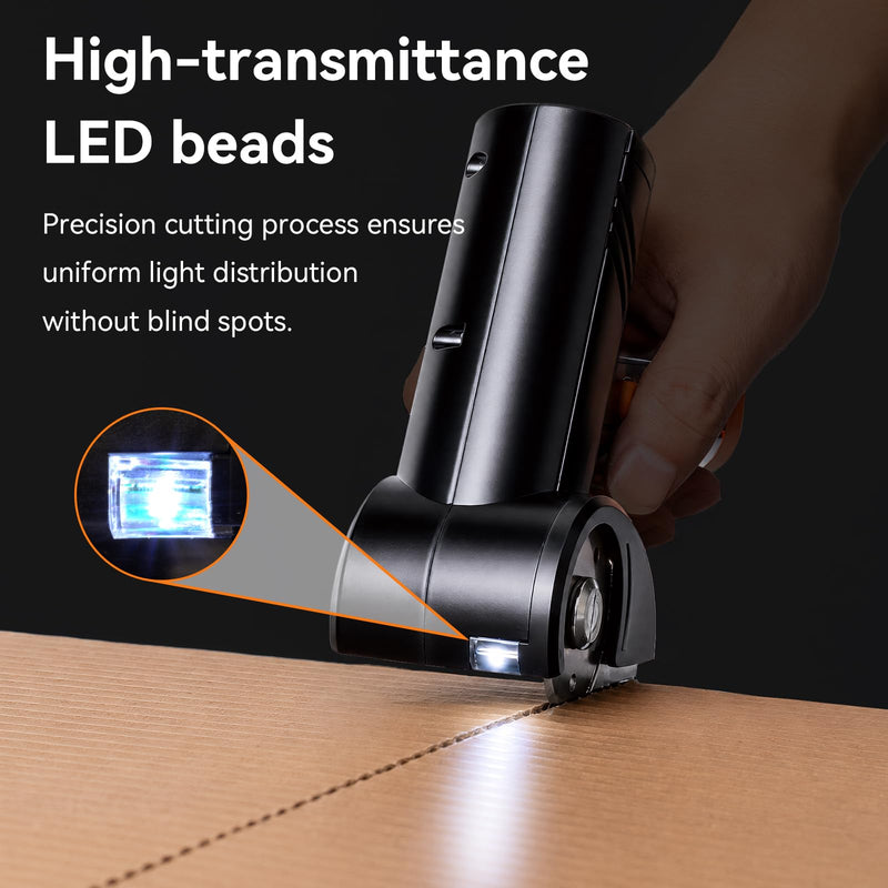 4.2V Cardboard Cutter - Rechargeable Cordless Electric Scissors with LED Display, 4-Speed Adjustable Rotary,320 RPM,with 1 Blade & Storage Bag,for Cardboard,Fabric, Carpet, Leather