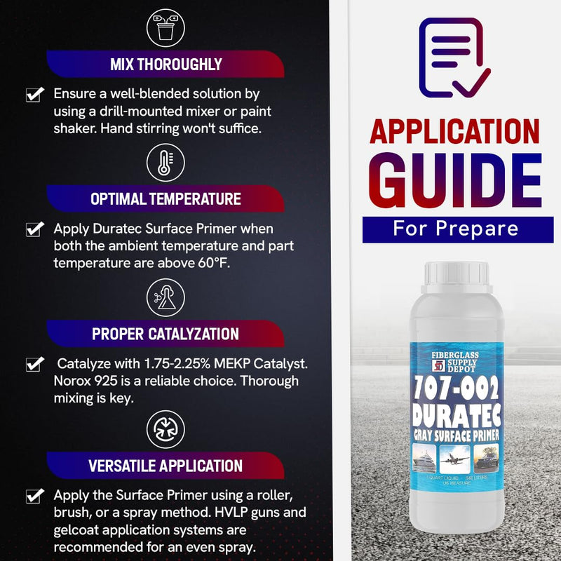 Duratec 707-002 Grey Surface Primer Quart with 15cc Hardener