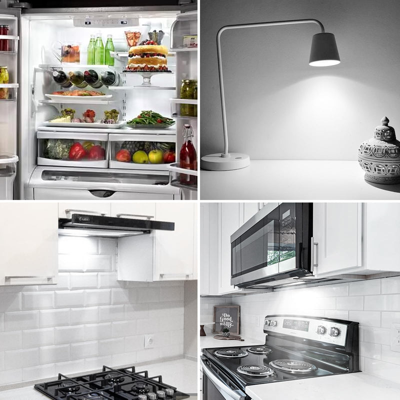 E17 LED Bulb Dimmable, 5W Microwave Oven Bulb, Daylight White 6000K, 40W Halogen Bulb Replacement for Microwave, Over Stove Appliance, Range Hood, Refrigerator, E17 Intermediate Base (2 Pack)