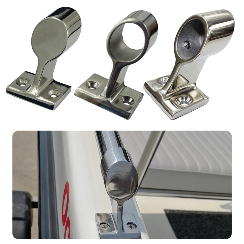 6pcs Boat Hand Rail Bracket, 316 Stainless Steel Boat Hand Rail Fitting, End-Right/Center/Front-Lift Bracket Stanchion for 1 inch OD Tube, Marine 60° Heavy Duty Boat Yacht Stanchion Fitting