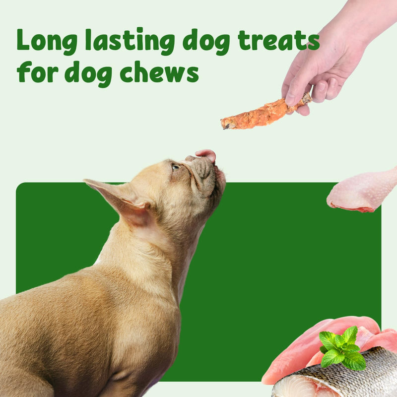 Chicken Wrapped Cod Skin Dog Treats, 45% Real Chicken & 45% Fish Skin - High Protein Omega-3 Dog Chews for Skin & Coat Health - Rawhide Free, Training Snacks for All Breeds 16oz Chicken Wrapped Cod Skin Sticks 1 Pound (Pack of 1)