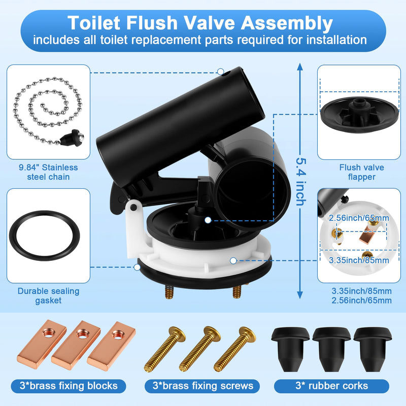 047107-0070A Toilet Flush Valve Assembly, Compatible with American Standard 3161-Series Toilet Flush Valve Flapper Replacement Kit, Fits for One Piece Toilets