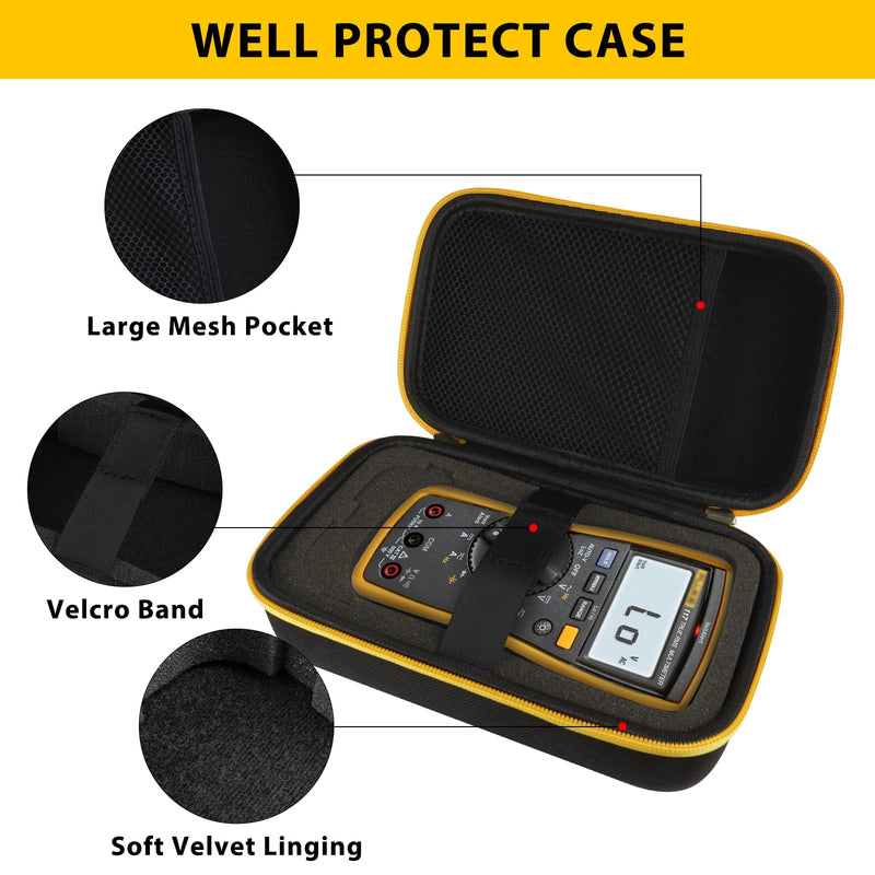 Hard Multimeter Case for Fluke 117/115/116/114/113/177/178/179/233 Digital Multimeter, Compatiable with Fluke 101/106/107/ F15B+F17B+F18B+, Portable Protective Storage Box(Case Only)