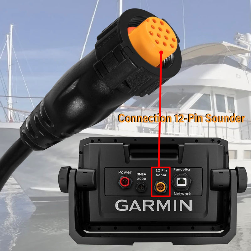 010-12122-10 Adapter Compatible with Connecting 8-Pin Transducers with XID to 12-Pin Sonar Marine Devices, Replace for Part Number 010-12122-10
