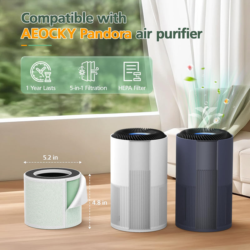 5-in-1 HEPA Air Purifier Filter for Aeocky Pandora