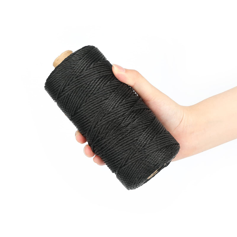 jijAcraft 426 Feet Black Nylon Twine #36 Mason Nylon String Line, 100% Nylon Brick Line String, Durable Twisted Construction String Building Line for Masonry, Climbing Plants, Gardening, Crafting 2mm x 426 ft