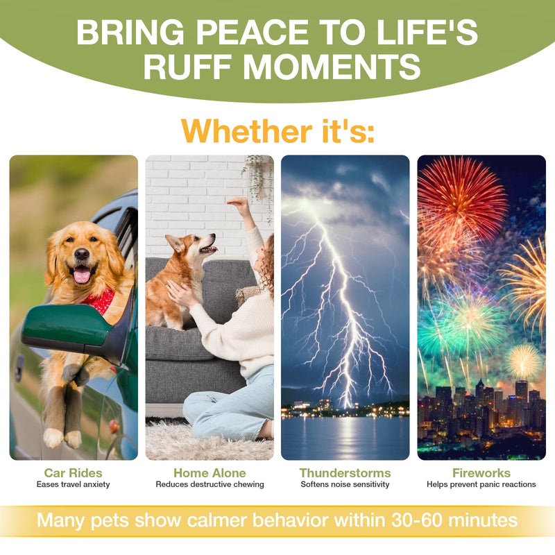 180 Chews Calming Chews for Dogs - Dog Calming Chews, for Separation, Strеss & Hyperactivity Rеlief, Storms &Fireworks, Supports Rеlaxation for Travel, 180 Cts 180 Cts-1pack