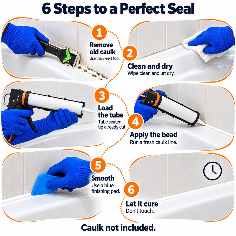 7-Piece Caulking Kit with Caulk Gun