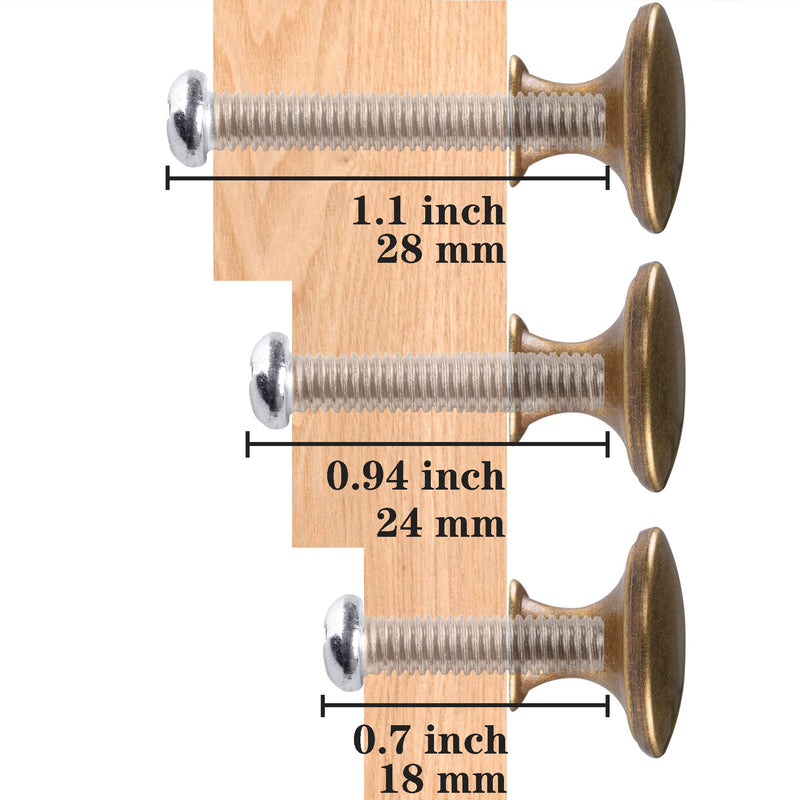 6 Pack Brass Round Antique Brass Kitchen Cabinet Knobs Cupboard Door Knobs Drawer Handle Pulls Dresser Knobs with 7 Pcs Screws for Bathroom Drawer Door Hardware 6 Yellow bronze