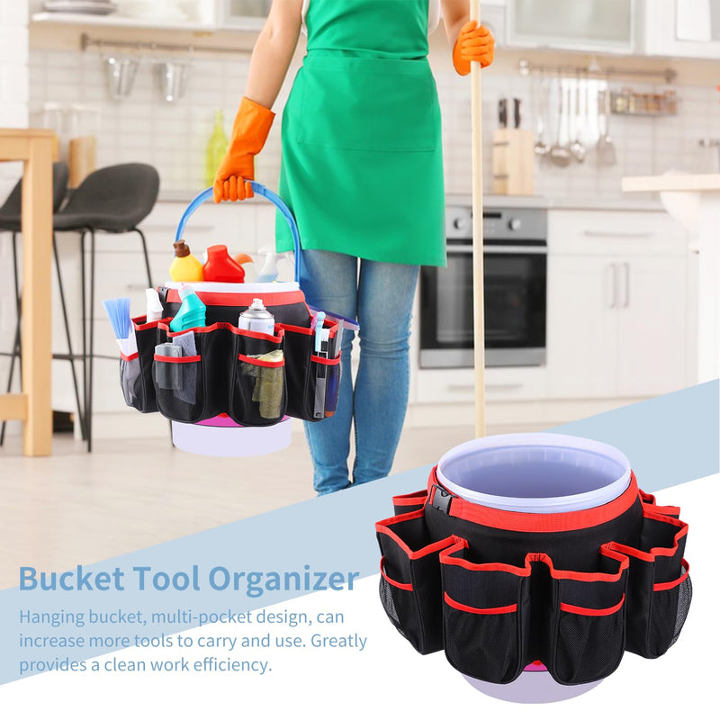 Bucket Cleaning Tool Organizer,Wash Tool Caddy 5-Gallon Organizer,5 Gallon Bucket Holder Cleaning Supplies for Housekeeping
