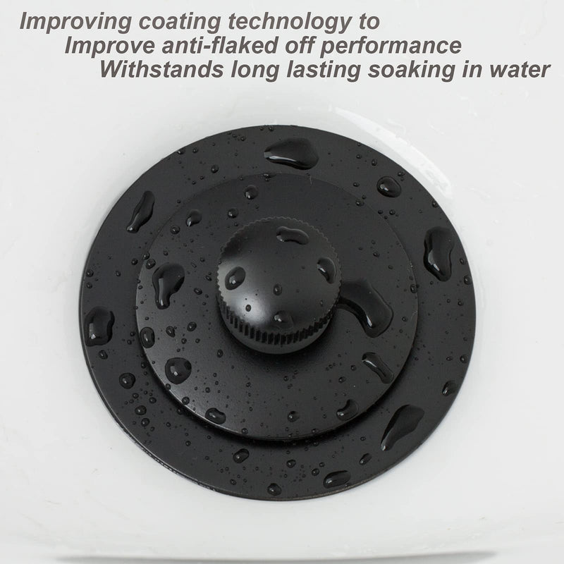 Matte Black Lift & Turn Tub Trim Set with Two-Hole Overflow Faceplate and No Putty Gasket, Bathtub Conversion Kit Assembly with Universal Fine/Coarse Thread, No Putty Installation by Artiwell Matt Black