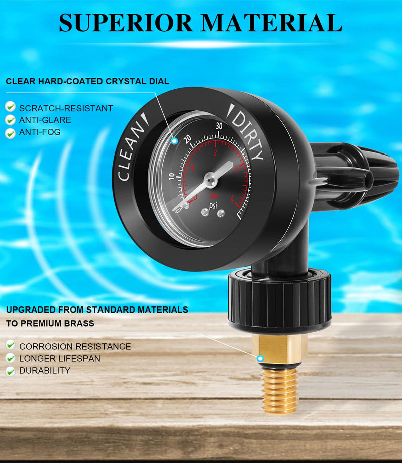 Upgraded Brass Insert R0357200 Air Gauge Release Valve Assembly Replacement for Zodiac Jandy CL CV DEL DEV JS Series Sand Filters Replace Part R0357200, 4580-003, 17-295-1062, 25357-357-000, R-03572