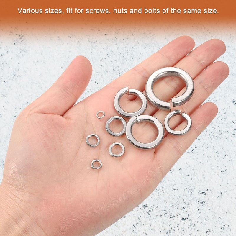 uxcell 10 Pcs Spring Lock Washer, M14 Split Lock Washer Assortment 316 Stainless Steel Lock Washers for Screws Bolts Nuts, Silver