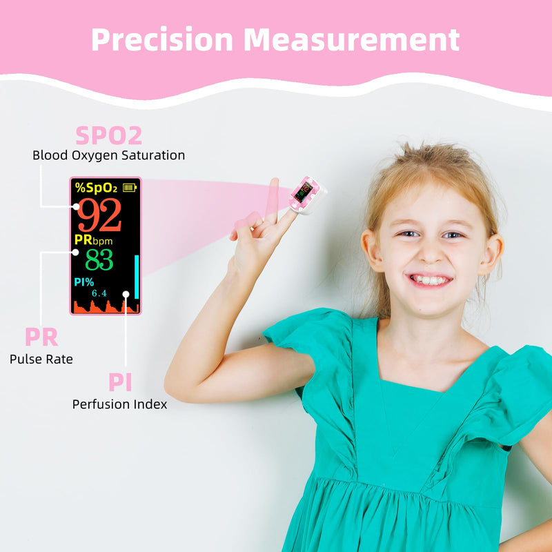 Children Fingertip Pulse Oximeter-Pediatric SpO2 Oxygen Monitor,oximeter for Kids, Cute and Compact Design Made for Children