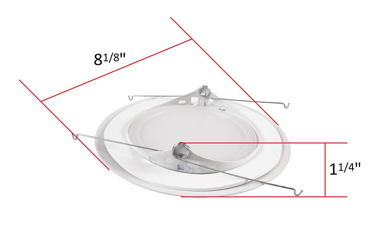 NICOR Lighting 6 inch White Recessed Shower Trim with Glass Fresnel Lens (17502)