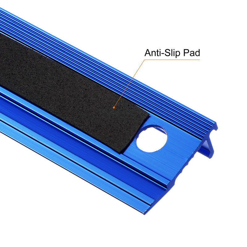 HARFINGTON 2pcs Raised Grip Metal Ruler 80cm Metric Ruler Measure Aluminum Alloy Anti Slip Protective Ruler Straight Cutting Ruler Measuring Tool with Hanging Hole for Cutting Measuring, Blue