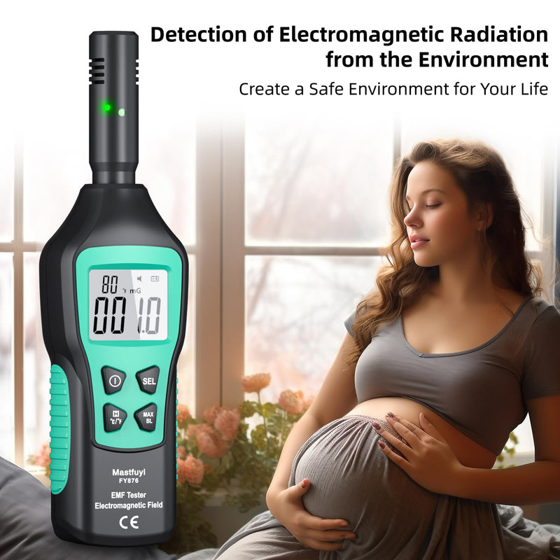 EMF Meter, EMF Detector, EMF Tester Digital LCD, Electromagnetic Radiation Detector for Outdoor, Home, Office, Ghost Hunting, Audible Alert, Indicator Lights [ FY876 ]