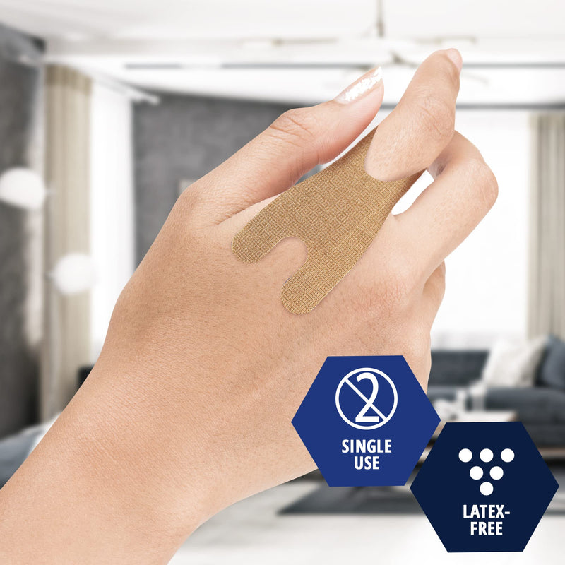 MED PRIDE Sterile Fabric Knuckle Adhesive Bandages [100 Count]- First Aid Finger Bandages Coated with Hypoallergenic Adhesive- Latex-Rubber Free Wound Care Bandages- Individual Wrapped- 1.5''x3'' - NewNest Australia