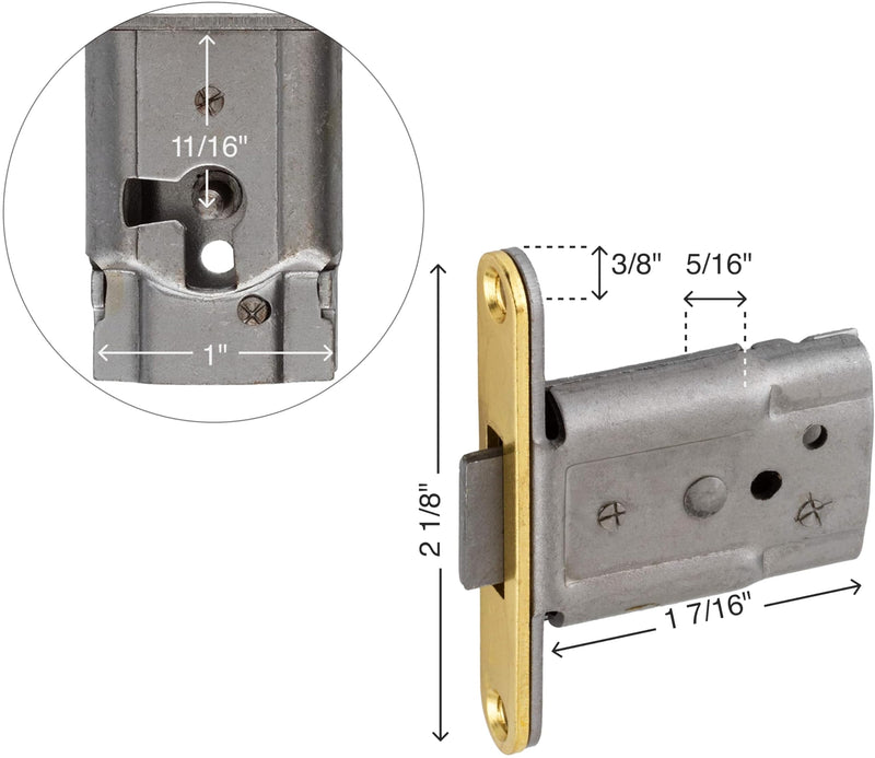 Full Mortise Lock with Plate and Skeleton Key for Right Hand Cabinet Door, Desk or Dresser Drawer - Antique Furniture Hardware | UA-035-L
