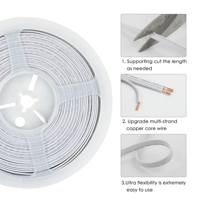 RGBZONE 𝟰 𝗣𝗶𝗻 𝟭𝟬𝗺𝗺 𝗟𝗘𝗗 𝗦𝘁𝗿𝗶𝗽 𝗖𝗼𝗻𝗻𝗲𝗰𝘁𝗼𝗿 𝗞𝗶𝘁 32.8ft 4 Pin RGB Extension Wire and 5 Pcs 4 Pin LED Strip to Wire Connectors for 10mm IP20/IP65 5050 3528 SMD RGB LED Strip Light 4pin 10mm kit
