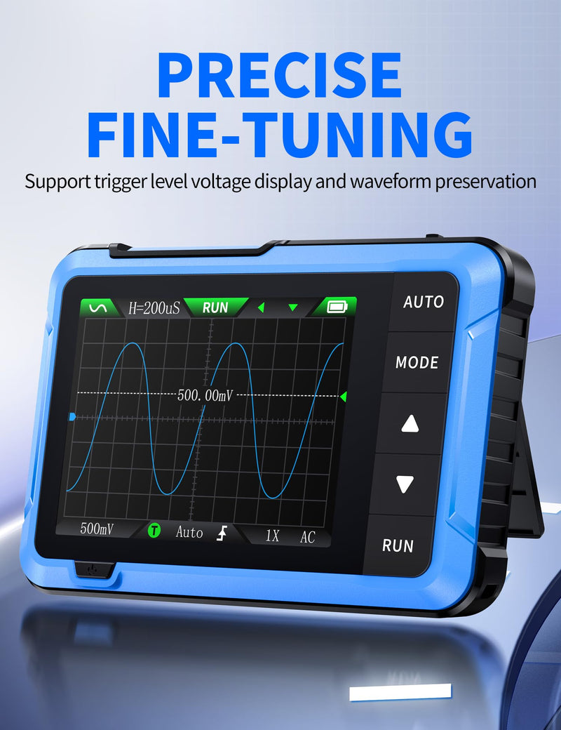 FNIRSI DSO-510 Handheld Oscilloscope/DDS Signal Generator 2 in 1, Digital Portable Automotive Oscilloscope 2.8 inch TFT, 10MHz Bandwidth, 48MS/s Sampling Rate, Trigger Function Auto/Nomal/Single