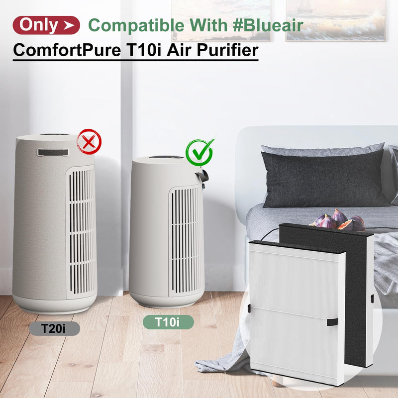 T10i Filter Compatible with Blueair ComfortPure T10i, 2-Pack