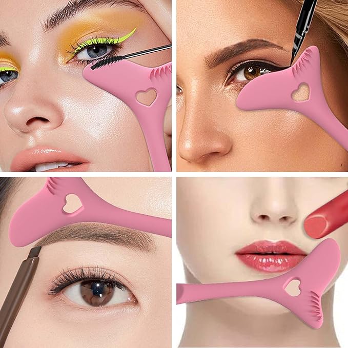 PAVIKE False Eyelash Stamp [Set of 2] Mascara Guard Eyelash Stamp Tool Reusable Silicone Eyeliner Tool Eyelash Shadow Eyelash Makeup Protection Aid - NewNest Australia