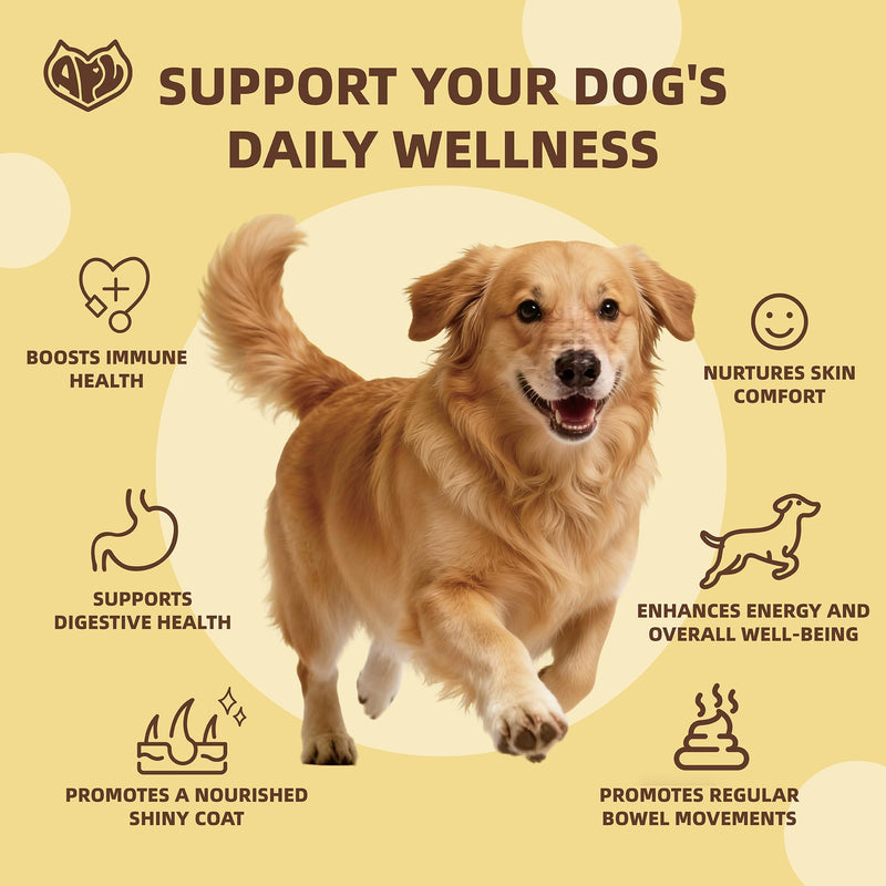 APL Probiotics for Dogs, Digestive Health Supplement with 6 Probiotics and 6 Billion CFUs, Supports Gut Health and Immune System, Helps Sensitive Stomachs, Beef Flavor Soft Chews, 300 Count
