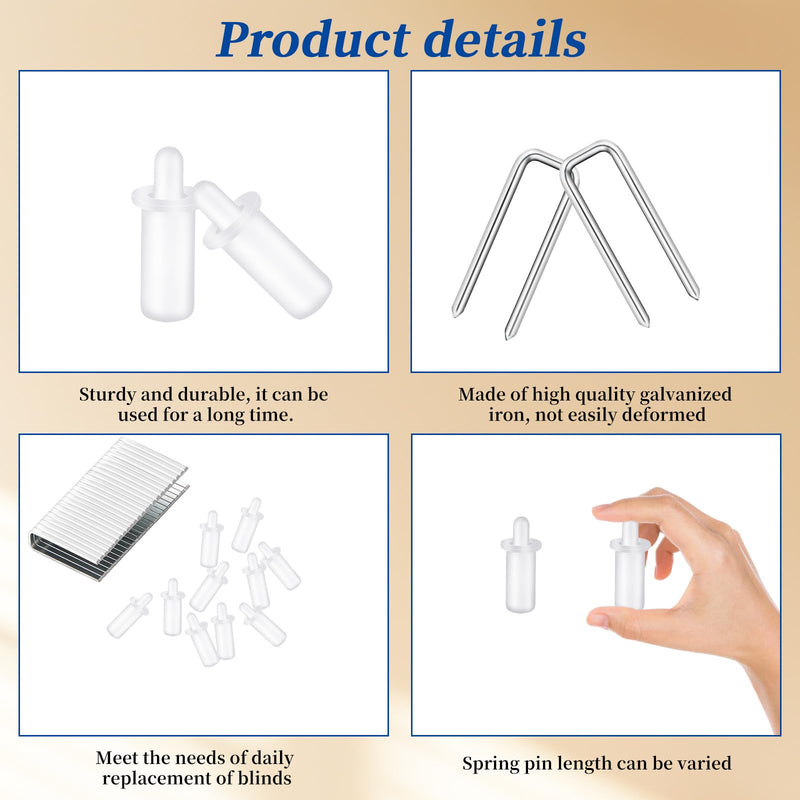 40 Pieces Plantation Shutter Repair Tool Set 20 Pcs Louvers Staples and 20Pcs Spring Loaded Shutter Pins Replacement Shutter Repair Kit for Shutters