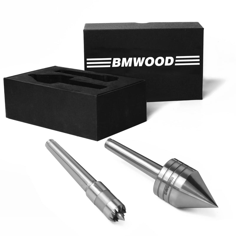 Woodlathe MT1 Centers Set, Live Center 1-1/4" Dia and Crown Drive Center 1/2" Dia LC5+DC2/MT1