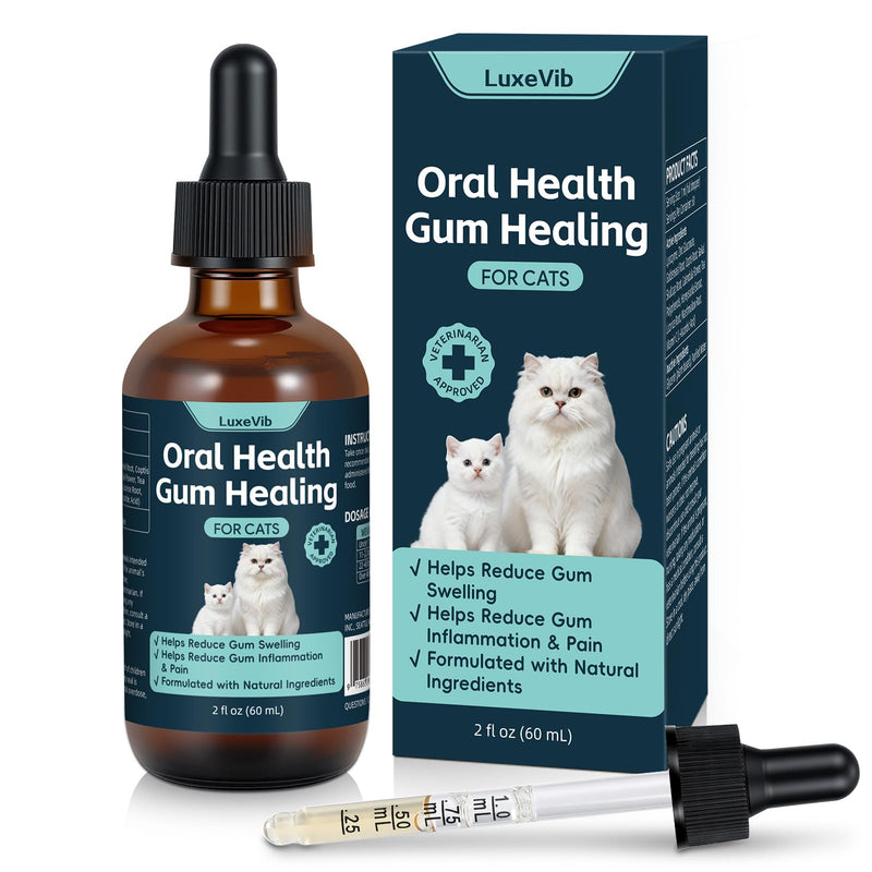 Oral Health for Cats, Cat Gingivitis Treatment, Reduce Gum Inflammation, Redness & Pain, Combats Gum Disease, Natural Plant-Based Active Formula, Cat Oral Care, Gums Health Treatment, 60ml