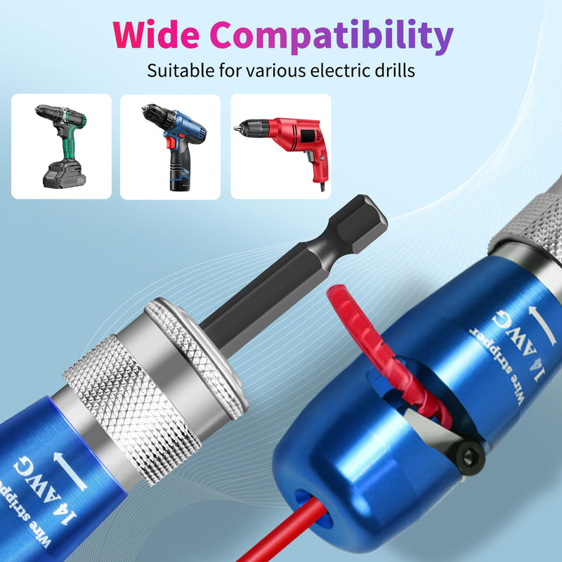 Wire Twister Tool for Drill, Wire Stripping Tool for Drill, Drill Wire Stripper and Twister Kit, Wire Stripping Tool & Wire Twisting Connector, 8 In 1 Wire Stripping and Twisting Electrician Tool Set