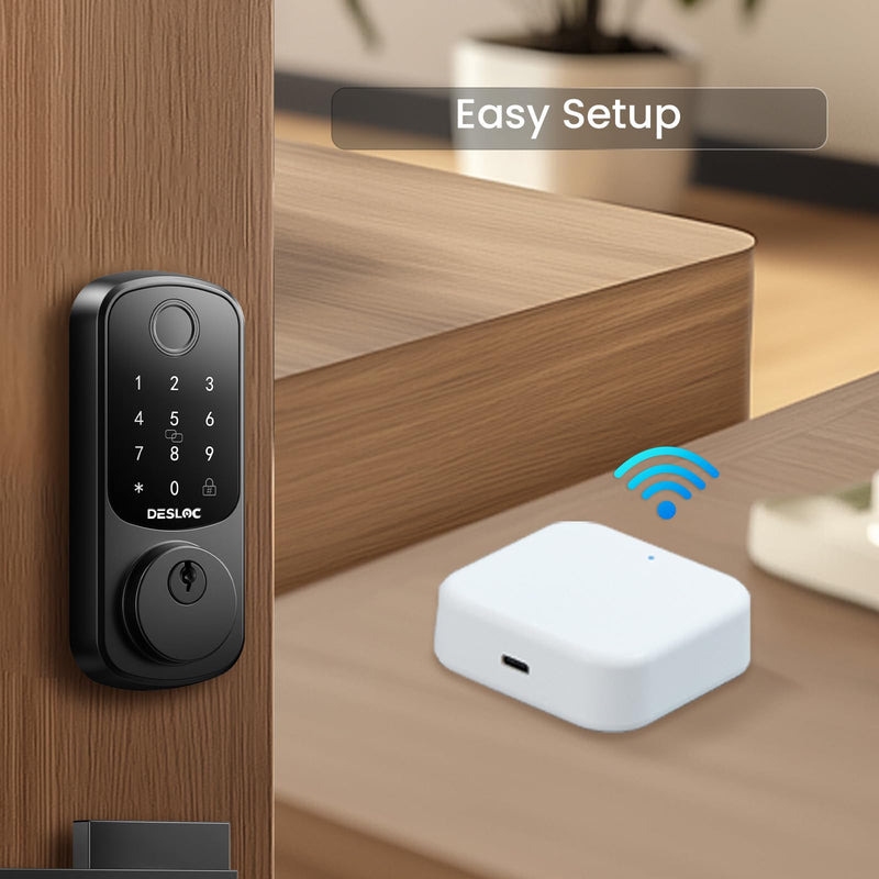 DESLOC G2 Smart Lock WiFi Gateway, Gateway for Smart Door Lock, Wi-Fi Bridge, Remote Control Smart Lock, Compatible with TT Lock APP, Compatible with Alexa, Google Home, White